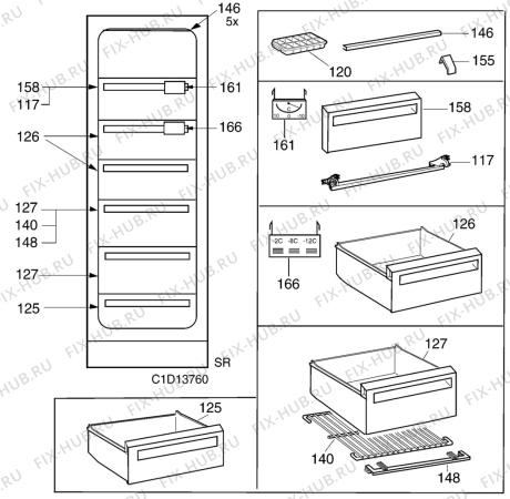 Взрыв-схема холодильника Electrolux EU8204C - Схема узла C10 Interior